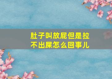 肚子叫放屁但是拉不出屎怎么回事儿