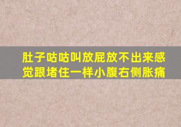 肚子咕咕叫放屁放不出来感觉跟堵住一样小腹右侧胀痛