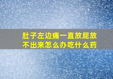 肚子左边痛一直放屁放不出来怎么办吃什么药