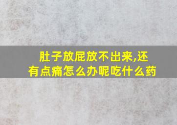 肚子放屁放不出来,还有点痛怎么办呢吃什么药