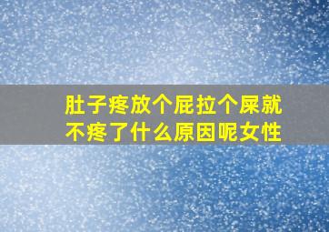 肚子疼放个屁拉个屎就不疼了什么原因呢女性