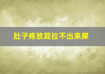 肚子疼放屁拉不出来屎