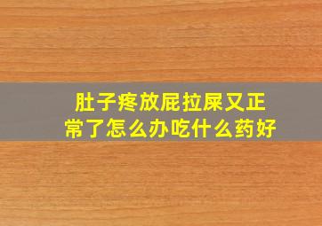 肚子疼放屁拉屎又正常了怎么办吃什么药好