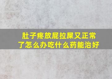 肚子疼放屁拉屎又正常了怎么办吃什么药能治好