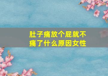 肚子痛放个屁就不痛了什么原因女性