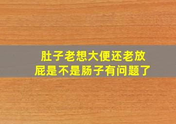 肚子老想大便还老放屁是不是肠子有问题了