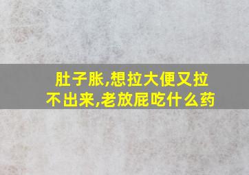 肚子胀,想拉大便又拉不出来,老放屁吃什么药