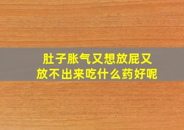 肚子胀气又想放屁又放不出来吃什么药好呢