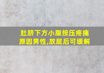 肚脐下方小腹按压疼痛原因男性,放屁后可缓解