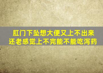 肛门下坠想大便又上不出来还老感觉上不完能不能吃泻药