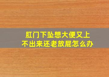 肛门下坠想大便又上不出来还老放屁怎么办