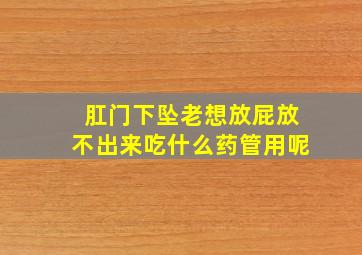 肛门下坠老想放屁放不出来吃什么药管用呢