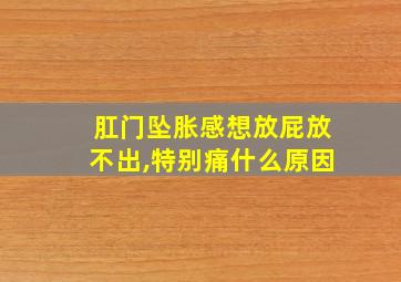 肛门坠胀感想放屁放不出,特别痛什么原因