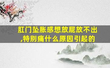 肛门坠胀感想放屁放不出,特别痛什么原因引起的