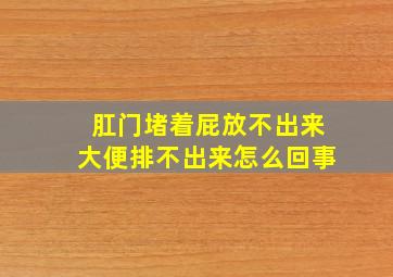 肛门堵着屁放不出来大便排不出来怎么回事