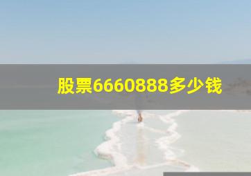 股票6660888多少钱