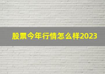 股票今年行情怎么样2023