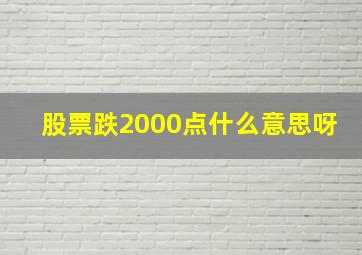 股票跌2000点什么意思呀