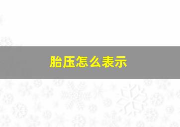 胎压怎么表示