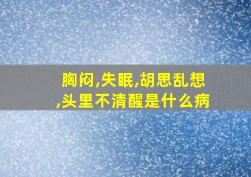 胸闷,失眠,胡思乱想,头里不清醒是什么病