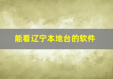 能看辽宁本地台的软件