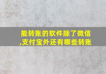 能转账的软件除了微信,支付宝外还有哪些转账