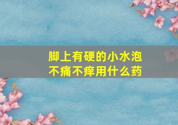 脚上有硬的小水泡不痛不痒用什么药