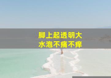 脚上起透明大水泡不痛不痒