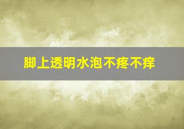 脚上透明水泡不疼不痒