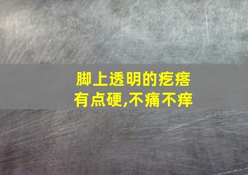 脚上透明的疙瘩有点硬,不痛不痒