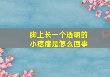 脚上长一个透明的小疙瘩是怎么回事