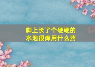 脚上长了个硬硬的水泡很痒用什么药