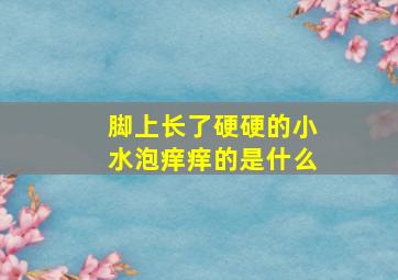 脚上长了硬硬的小水泡痒痒的是什么