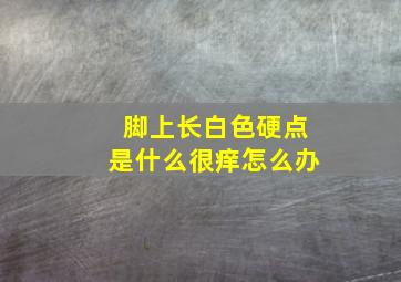 脚上长白色硬点是什么很痒怎么办