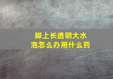 脚上长透明大水泡怎么办用什么药