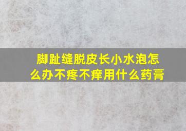 脚趾缝脱皮长小水泡怎么办不疼不痒用什么药膏