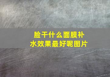 脸干什么面膜补水效果最好呢图片