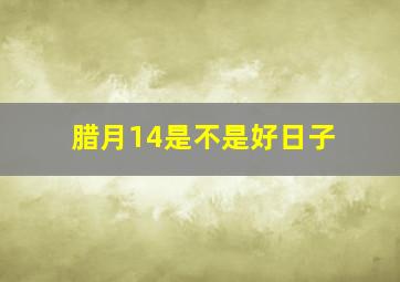 腊月14是不是好日子