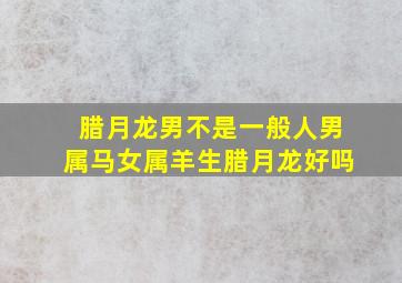 腊月龙男不是一般人男属马女属羊生腊月龙好吗