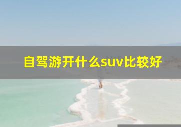 自驾游开什么suv比较好