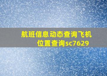 航班信息动态查询飞机位置查询sc7629