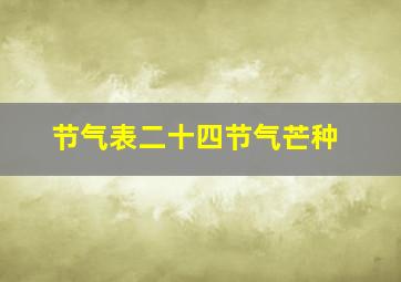 节气表二十四节气芒种