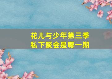 花儿与少年第三季私下聚会是哪一期