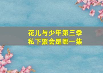 花儿与少年第三季私下聚会是哪一集