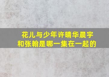 花儿与少年许晴华晨宇和张翰是哪一集在一起的