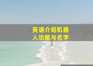 英语介绍机器人功能与名字