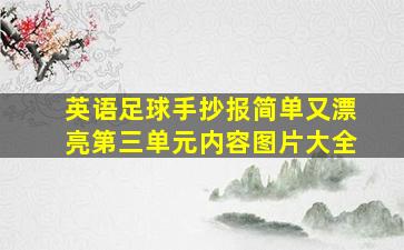 英语足球手抄报简单又漂亮第三单元内容图片大全