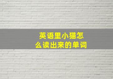 英语里小猫怎么读出来的单词