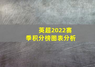 英超2022赛季积分榜图表分析