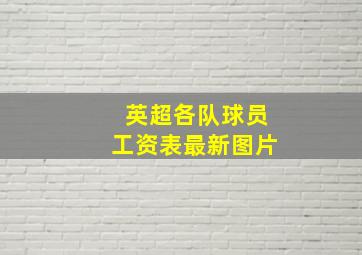 英超各队球员工资表最新图片